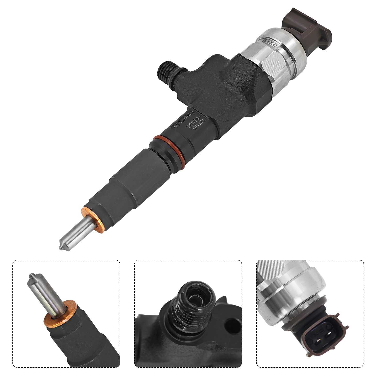 Fuel Injector for Kubota Engine V2607 V2607T Skid Steer Loader SSV65 SSV65C Compact Track Loader SVL65-2 SVL65-2C Wheel Loader R630 R630CA Excavators KX080-4/4S