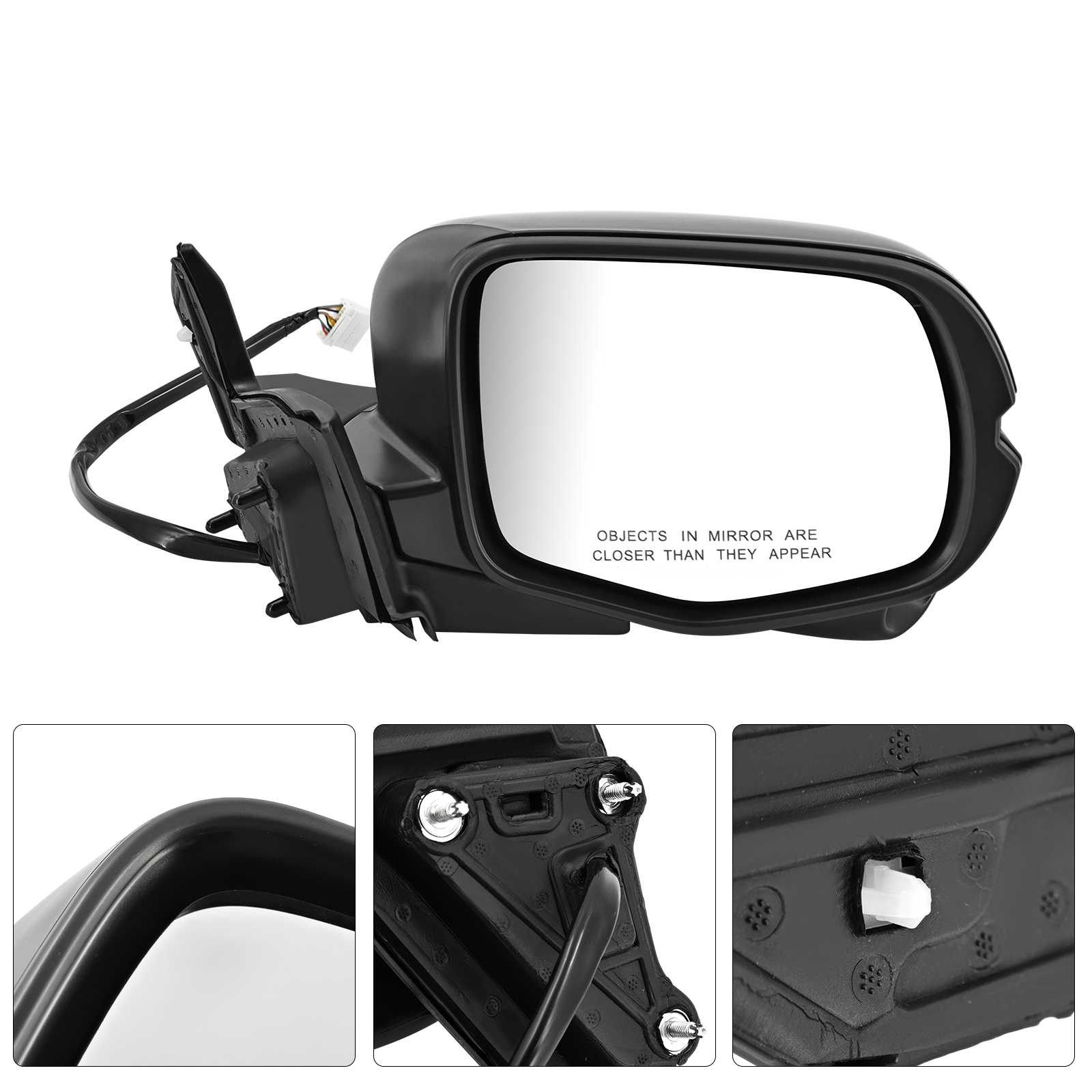 9Pins Black Right Side Mirror Assembly for Honda Pilot EX/EX-L/Elite/LX/Touring 2016-2018 w/Camera, Power Adjustment