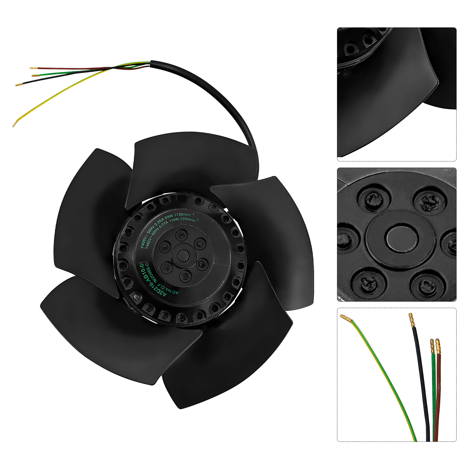 Axial Cooling Fan 400/480VAC 0.26A Fit for Ebmpapst A2D210-AB10-05 for Siemens M2D068CF Axial Fan for Spindle Servo Motor 