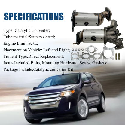 Front and Rear Catalytic Converter Fit for 2011-2014 Ford Edge 3.5L 3.7L MKX 3.7L