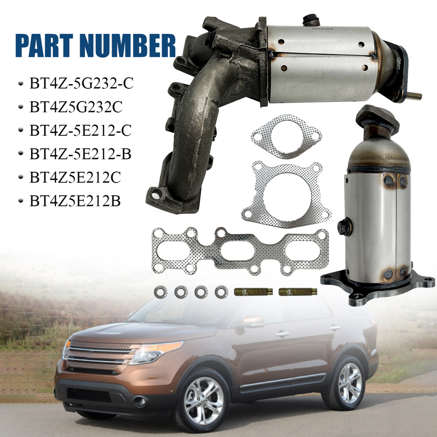 Front and Rear Catalytic Converter Fit for 2011-2014 Ford Edge 3.5L 3.7L MKX 3.7L