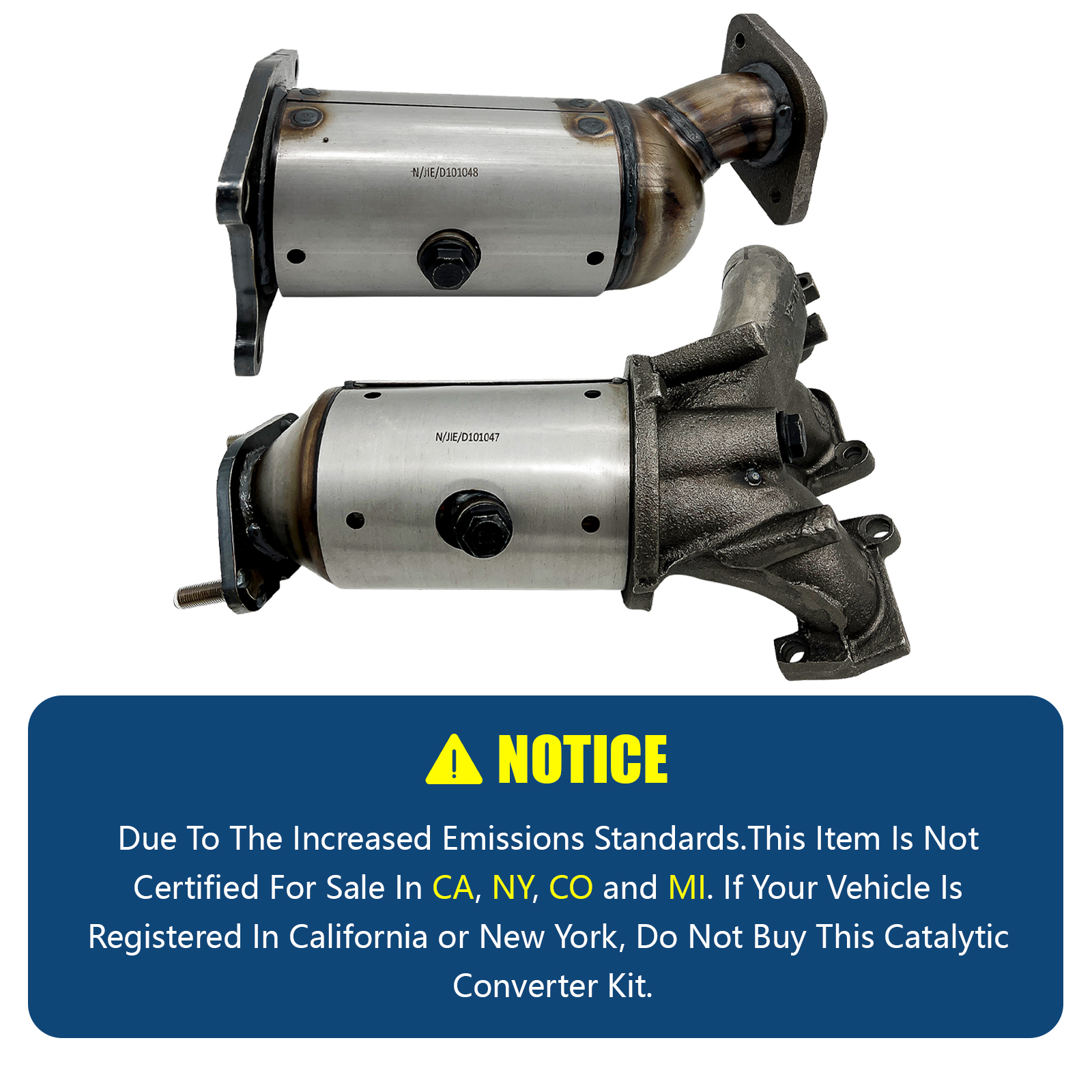 2X For Ford Explorer 2011-2012 / Ford Edge 2011-2014 3.5L Catalytic Converter