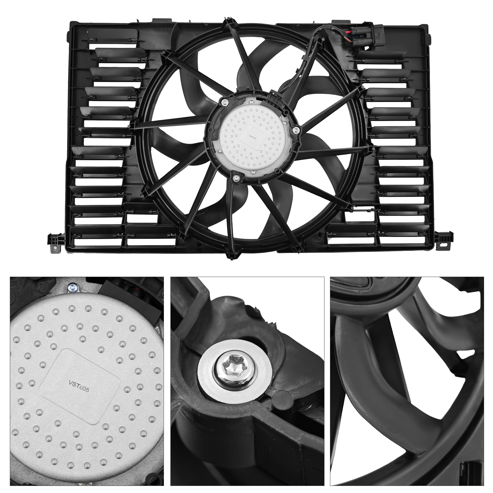 Radiator Cooling Fan Assembly w/Shroud for Porsche Panamera 2017-2020 V6 2.9L 3.0L