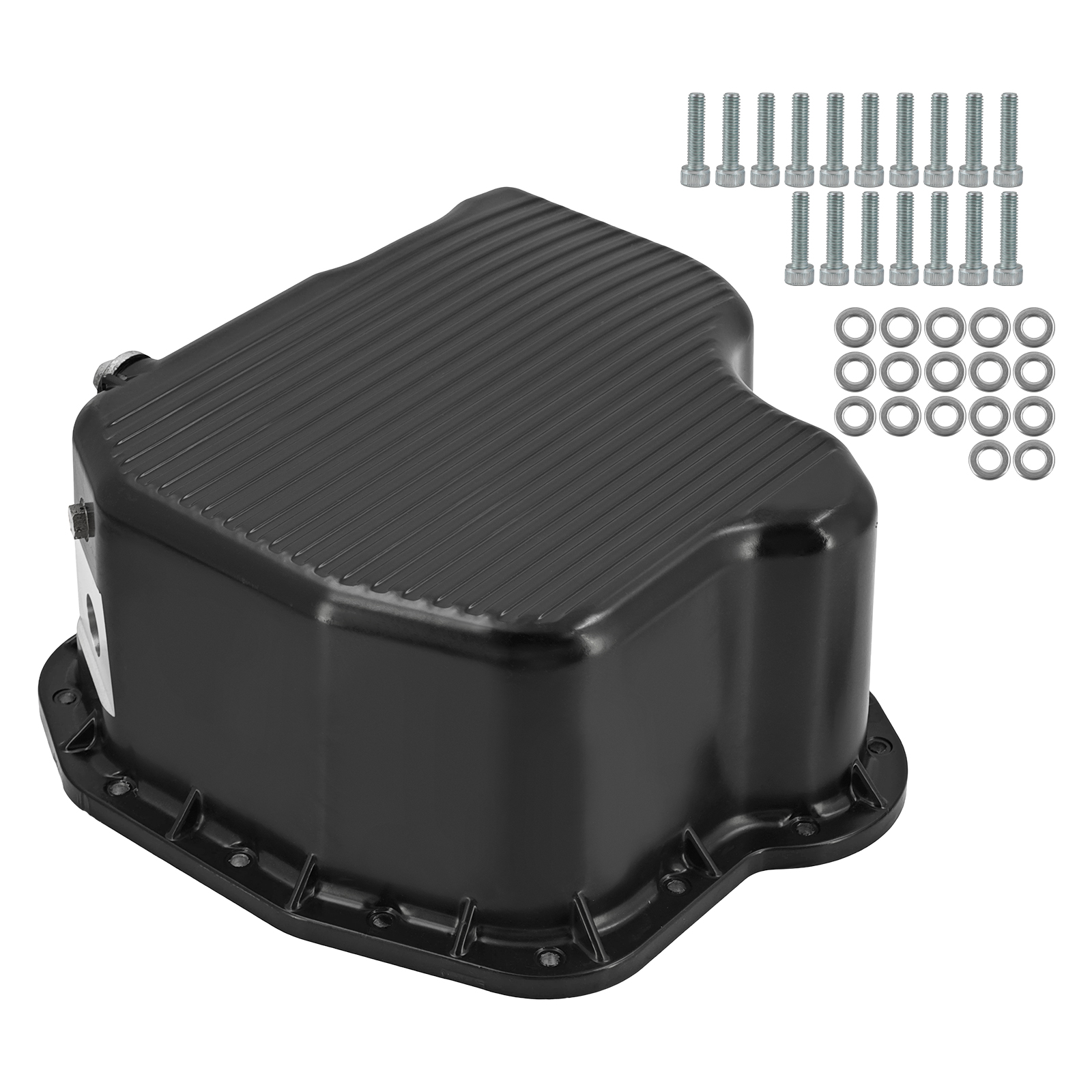 Black High Capacity Cast Aluminum Deep Engine Oil Pan for Chevy/GMC 6.6L Duramax Diesel 2001-2010