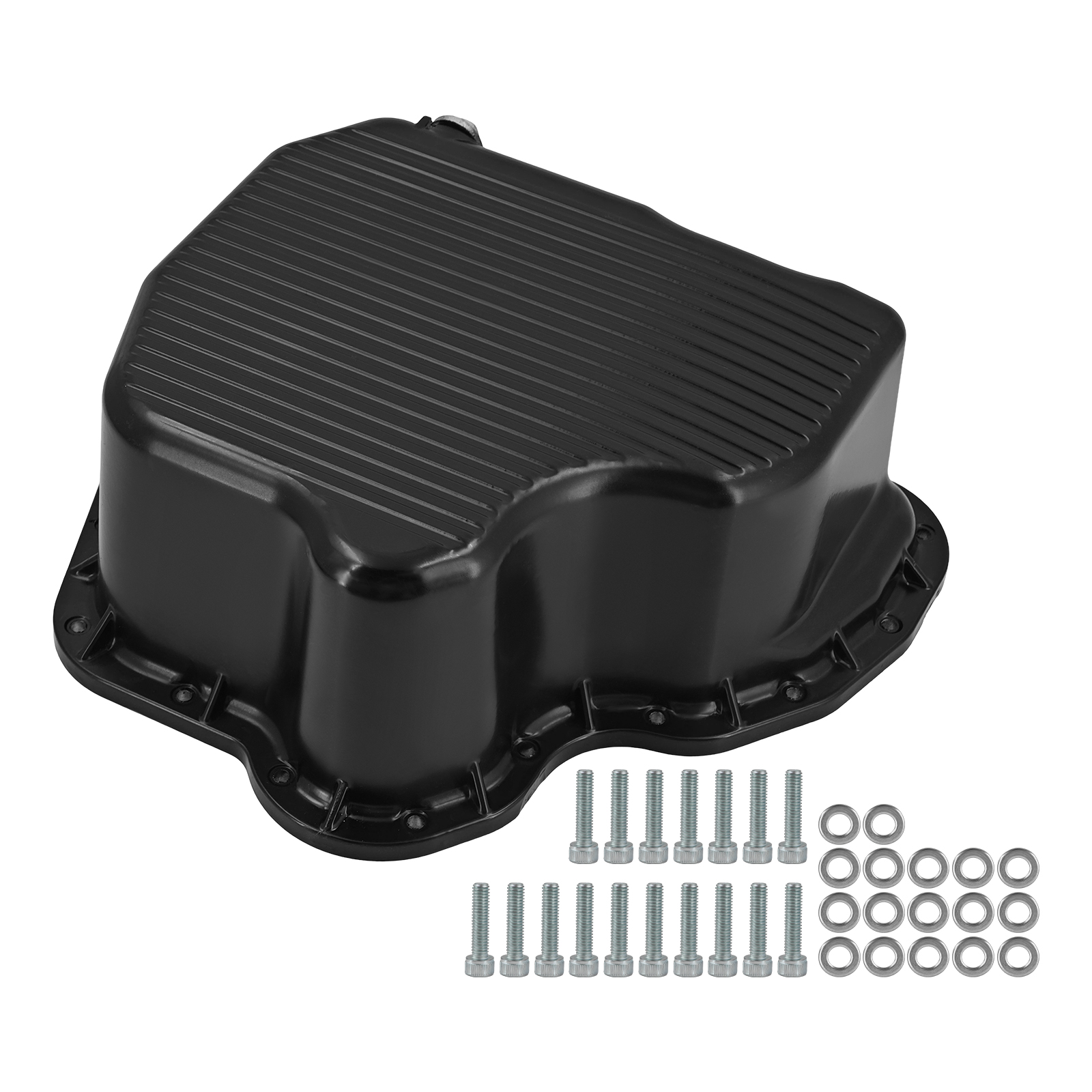 Black High Capacity Cast Aluminum Deep Engine Oil Pan for Chevy/GMC 6.6L Duramax Diesel 2001-2010