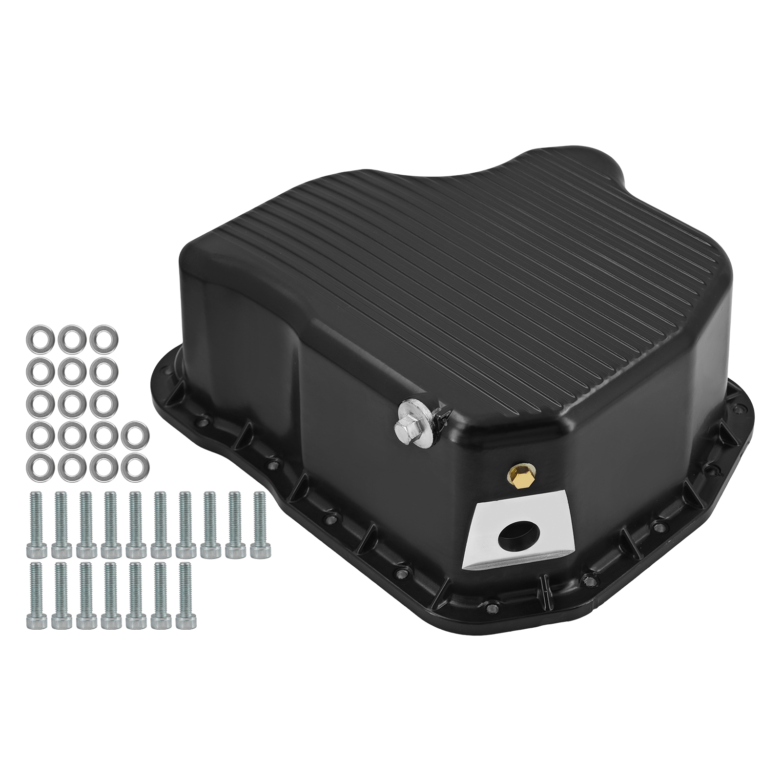 Black High Capacity Cast Aluminum Deep Engine Oil Pan for Chevy/GMC 6.6L Duramax Diesel 2001-2010
