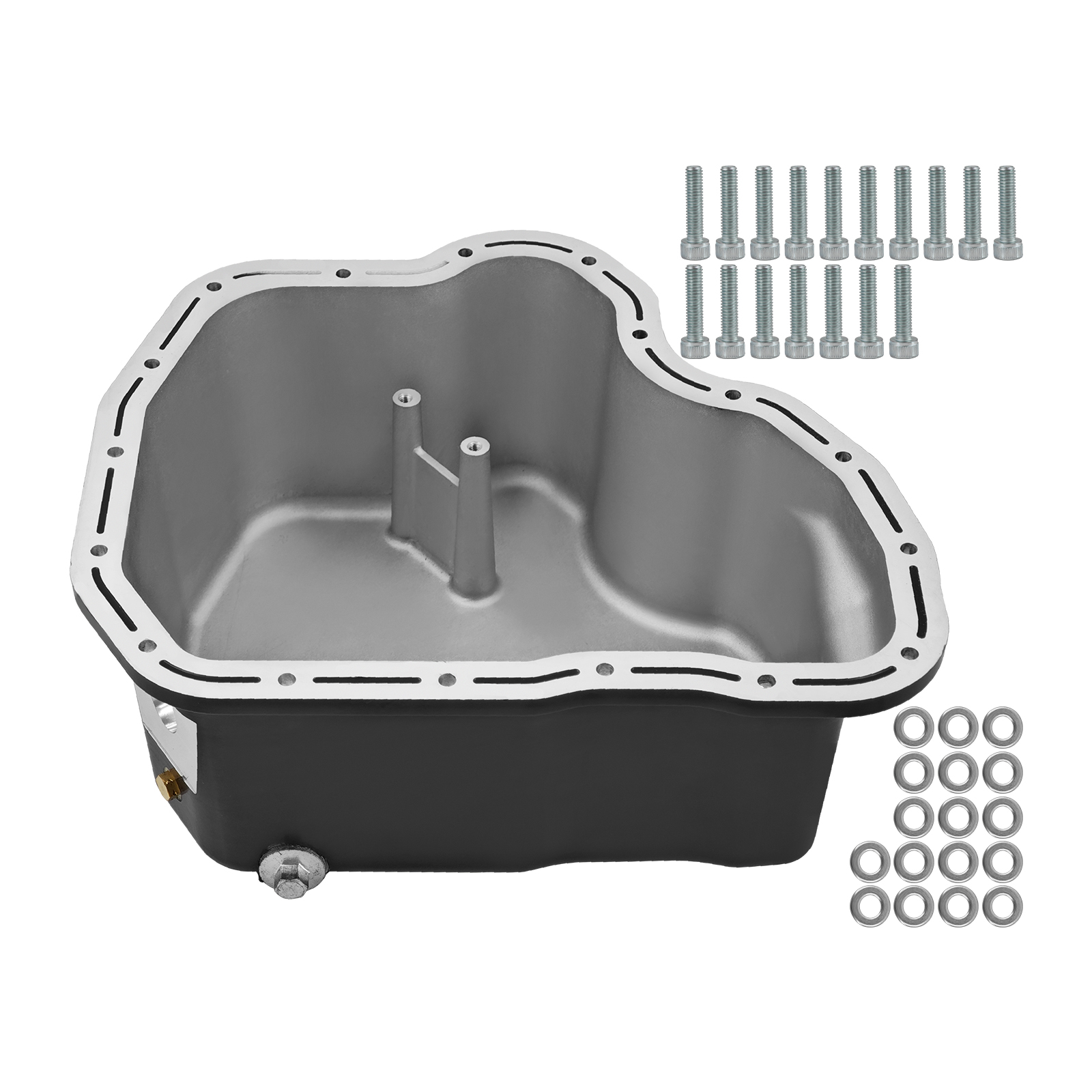 Black High Capacity Cast Aluminum Deep Engine Oil Pan for Chevy/GMC 6.6L Duramax Diesel 2001-2010