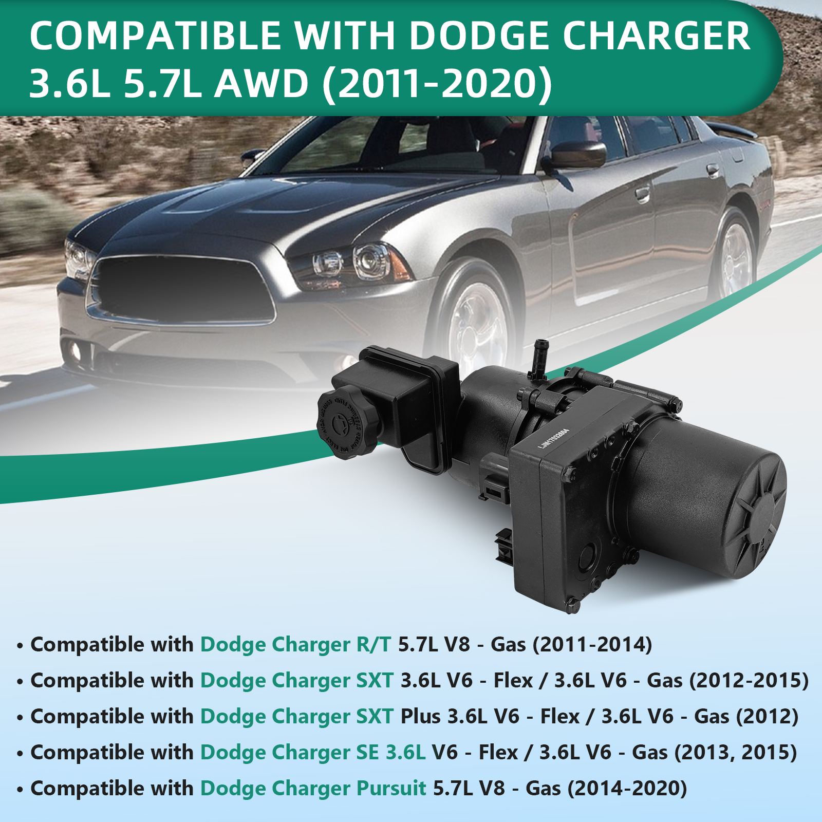 Power Steering Pump for Dodge Charger 3.6L 5.7L AWD (2011-2020) for Chrysler 300 3.6L 5.7L AWD (2011-2014)