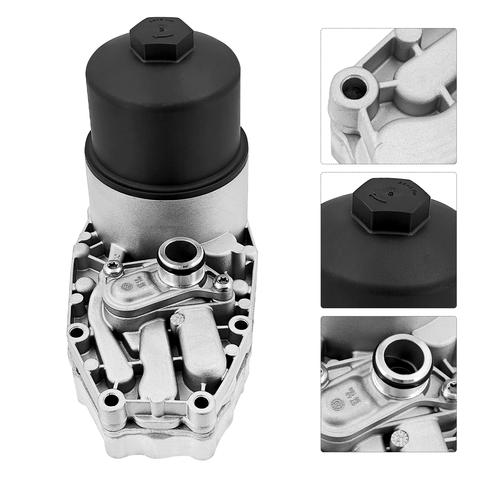 Aluminum Engine Oil Cooler Oil Filter Housing Adapter for Ford F-150 3.0L 2018-2021