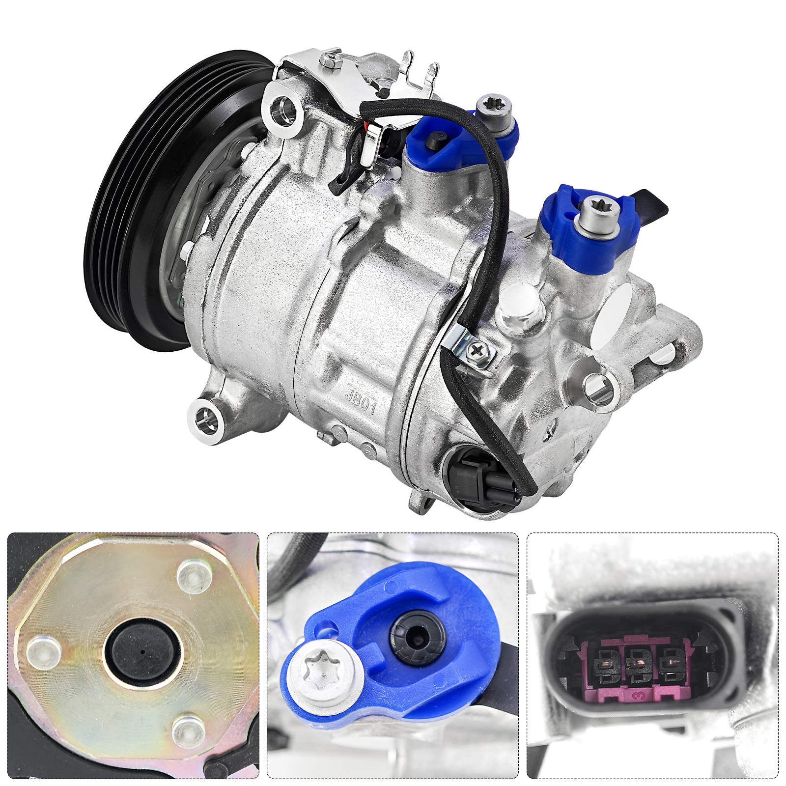 4 Pulley Groove A/C Compressor for Audi Q7 Q8 RSQ8 2020-2025 for Porsche Cayenne 2019-2025 4.0L