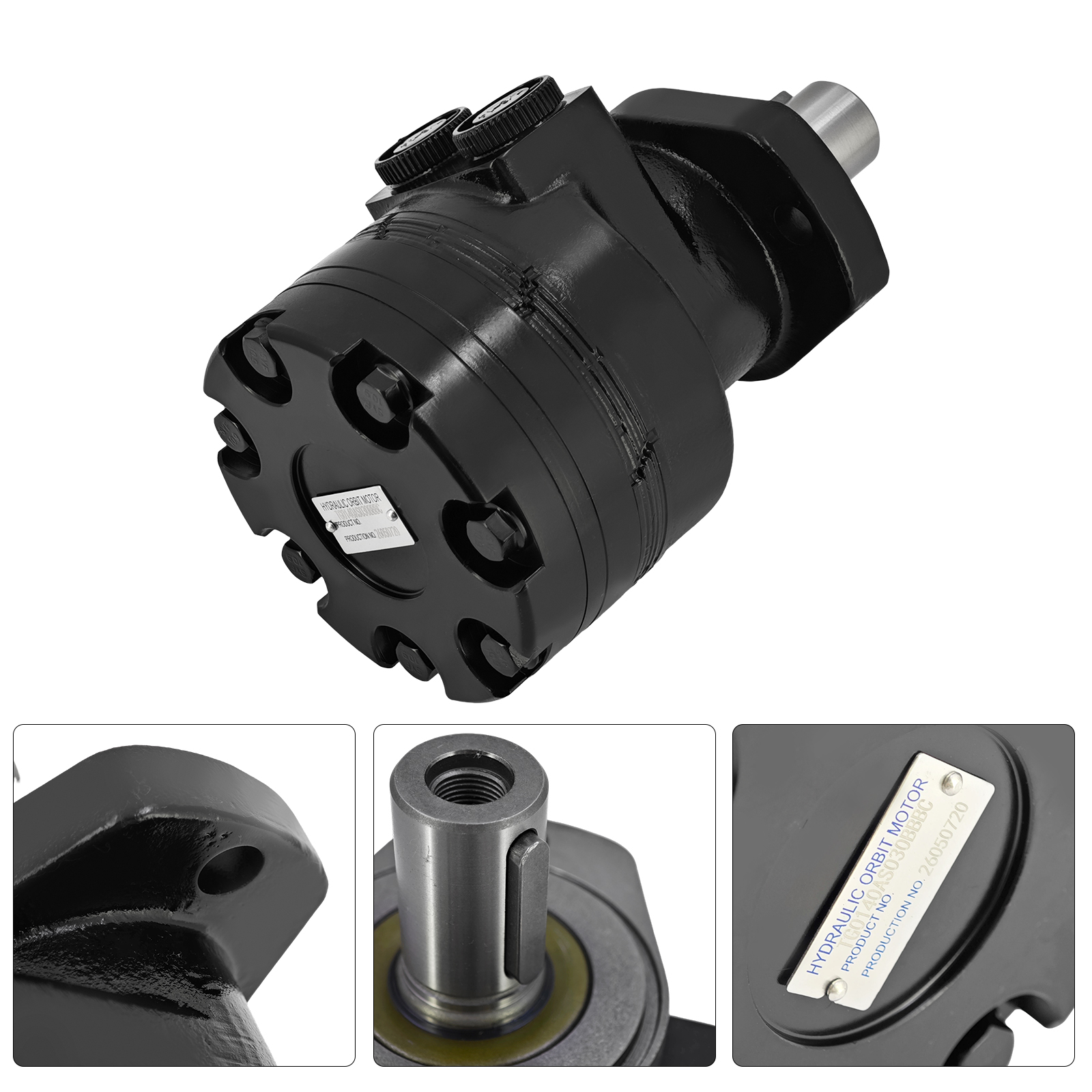 Hydraulic Motor 141cc 1-1/4" Keyed SAE A 2 Bolt for Parker TG Series Hydraulic Motors High Torque Keyed Shaft for Excavators Cranes Harvesters Tractors