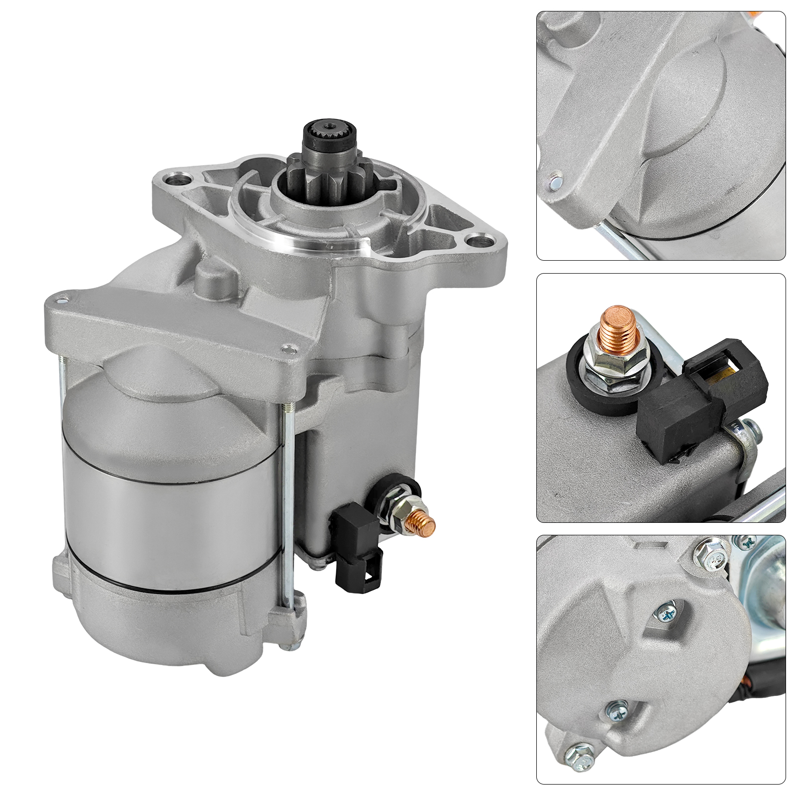 12V Starter Motor 1.4KW 9T for Kubota Engine D902 D950 D1105 Tractor BX24 BX25 BX2350D BX2230D Excavator KX41-3 KH61 KX71-3 KX71H, 19269-63013 228000-0970