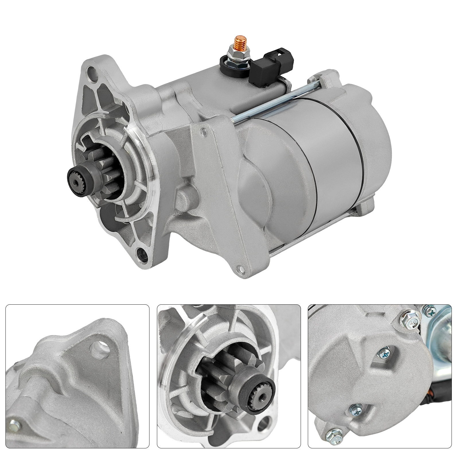 12V Starter Motor 1.4KW 9T for Kubota Engine D902 D950 D1105 Tractor BX24 BX25 BX2350D BX2230D Excavator KX41-3 KH61 KX71-3 KX71H, 19269-63013 228000-0970