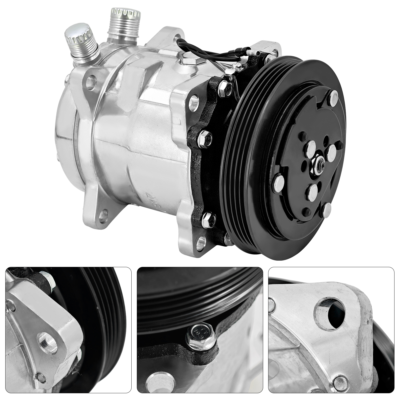 12V A/C Compressor for Case TR270/TR320/TV380 for New Holland L223 for Case IH Loader TR340 TV380 SV250 SV280 SV300 TR270 SV340 for Ford New Holland Loader L225 L221 L228 L223 L234 L230