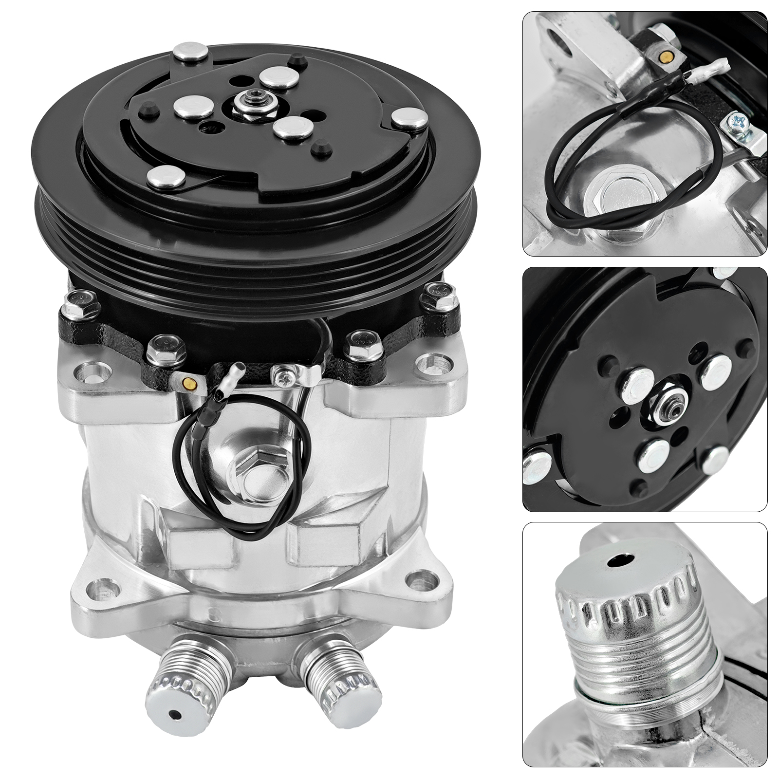 12V A/C Compressor for Case TR270/TR320/TV380 for New Holland L223 for Case IH Loader TR340 TV380 SV250 SV280 SV300 TR270 SV340 for Ford New Holland Loader L225 L221 L228 L223 L234 L230