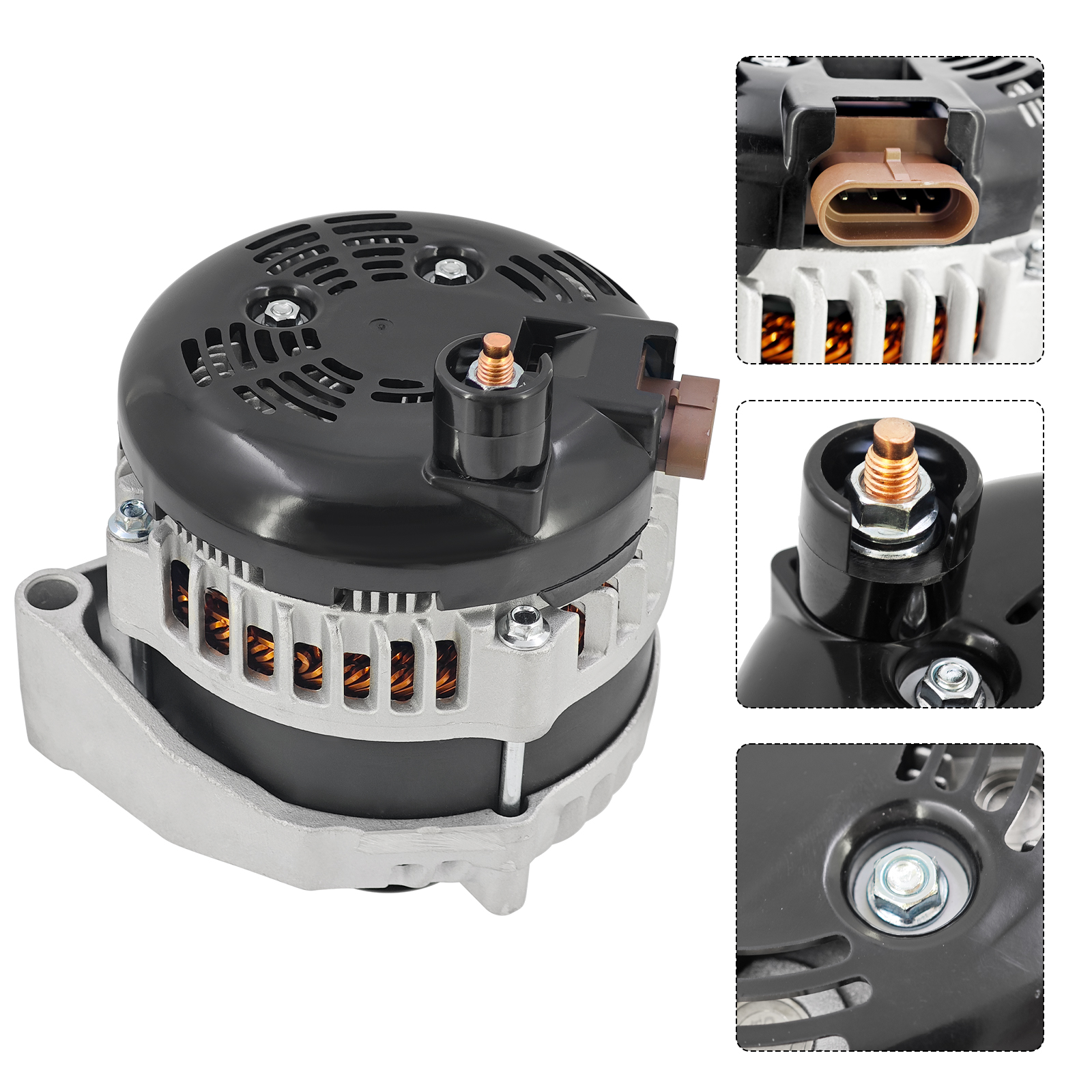 400A Alternator for GM Truck 4.3L 4.8L 5.3L 5.7L 6L 1996-2004 High Output, 4-Pin, 3 Pins Adapter
