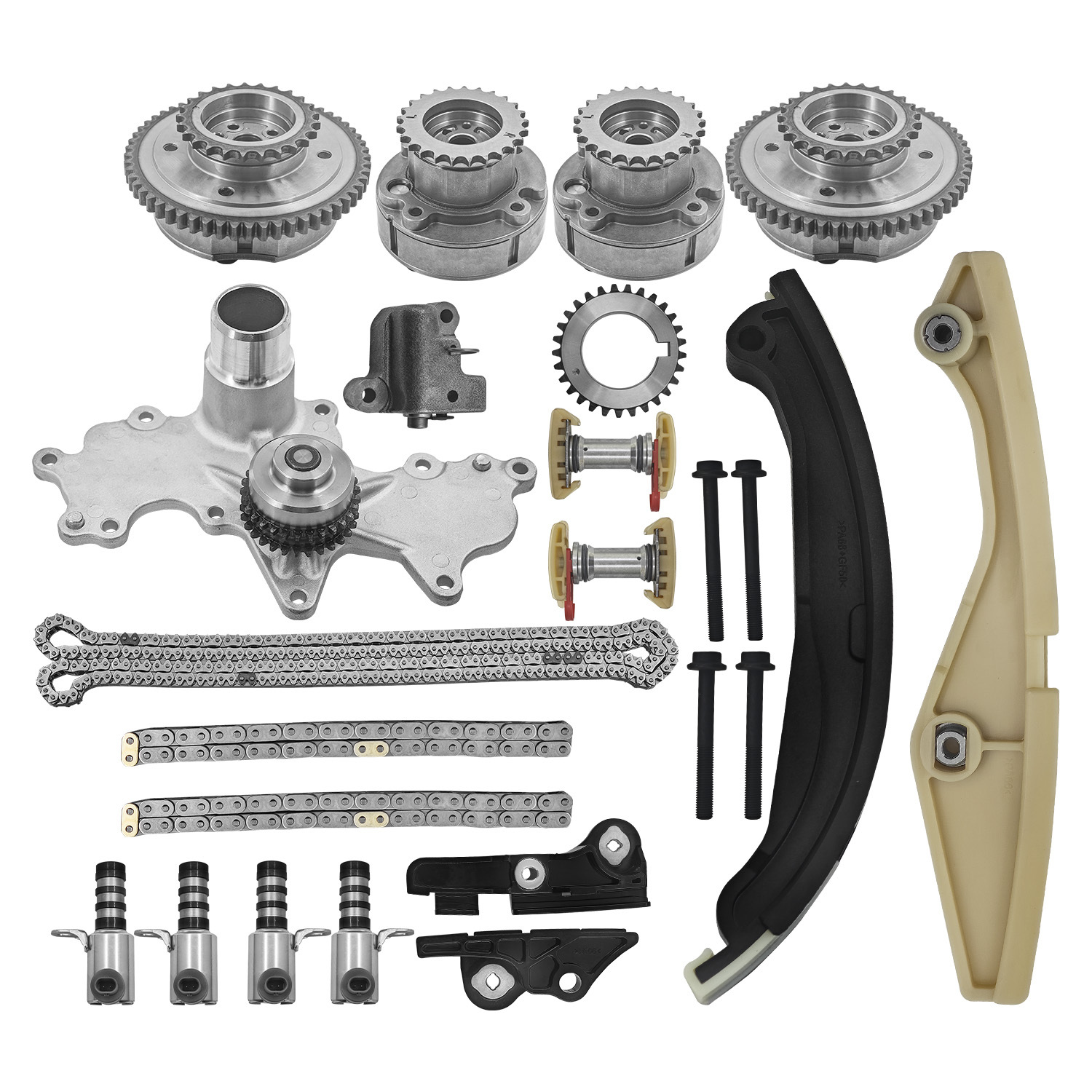 Timing Chain Kits Fit for Ford F-150 3.5 Ecoboost 2011-2013, Fit for Ford Transit-150/250/ 350/350 HD 3.5L 2015-2016, W/Water Pump VVT Solenoid