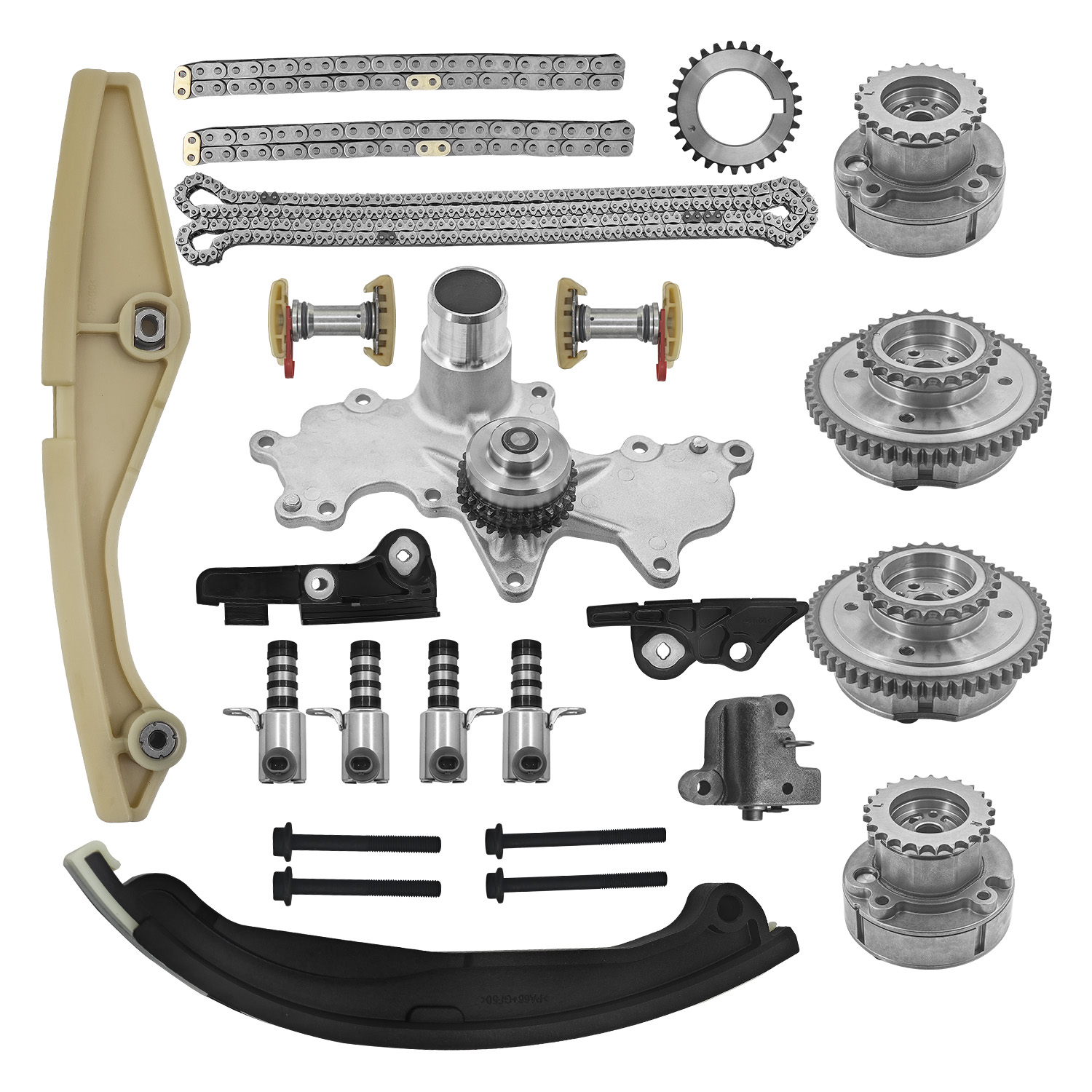 Timing Chain Kits Fit for Ford F-150 3.5 Ecoboost 2011-2013, Fit for Ford Transit-150/250/ 350/350 HD 3.5L 2015-2016, W/Water Pump VVT Solenoid
