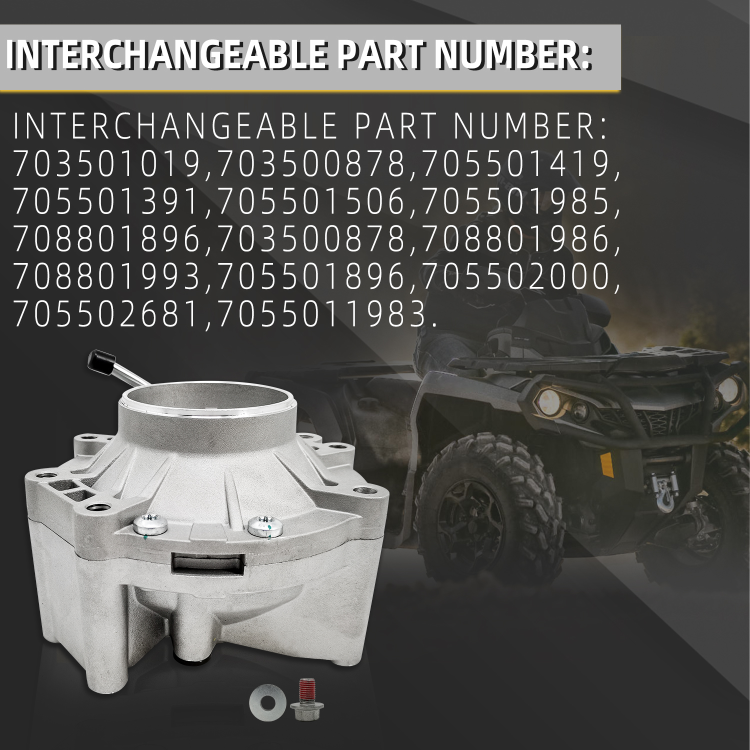 Rear Differential Assembly Fit for 2012-2021 Can-Am Outlander Renegade 570 850 1000R Max L Max R Defender HD5 4x4 models