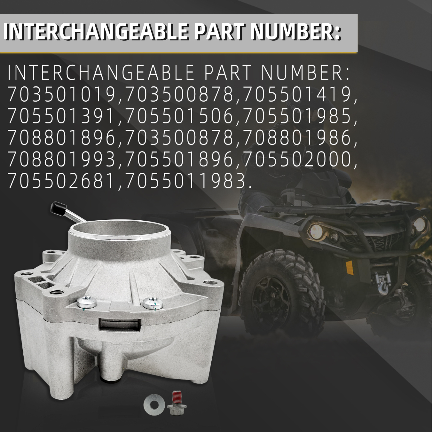 Rear Differential Assembly Fit for 2012-2021 Can-Am Outlander Renegade 570 850 1000R Max L Max R Defender HD5 4x4 models