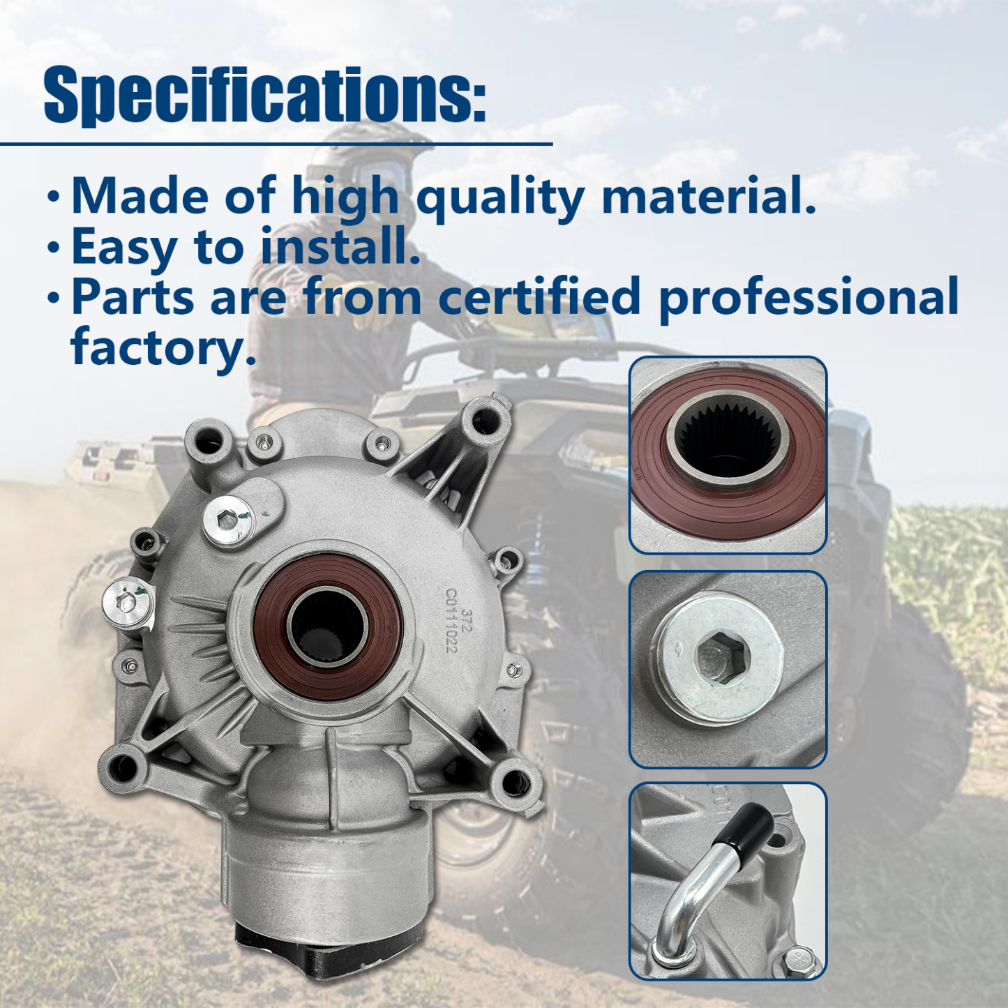 Rear Differential fit for Polaris Sportsman 550 850 Scambler XP 850 Touring Scrambler 1000 550