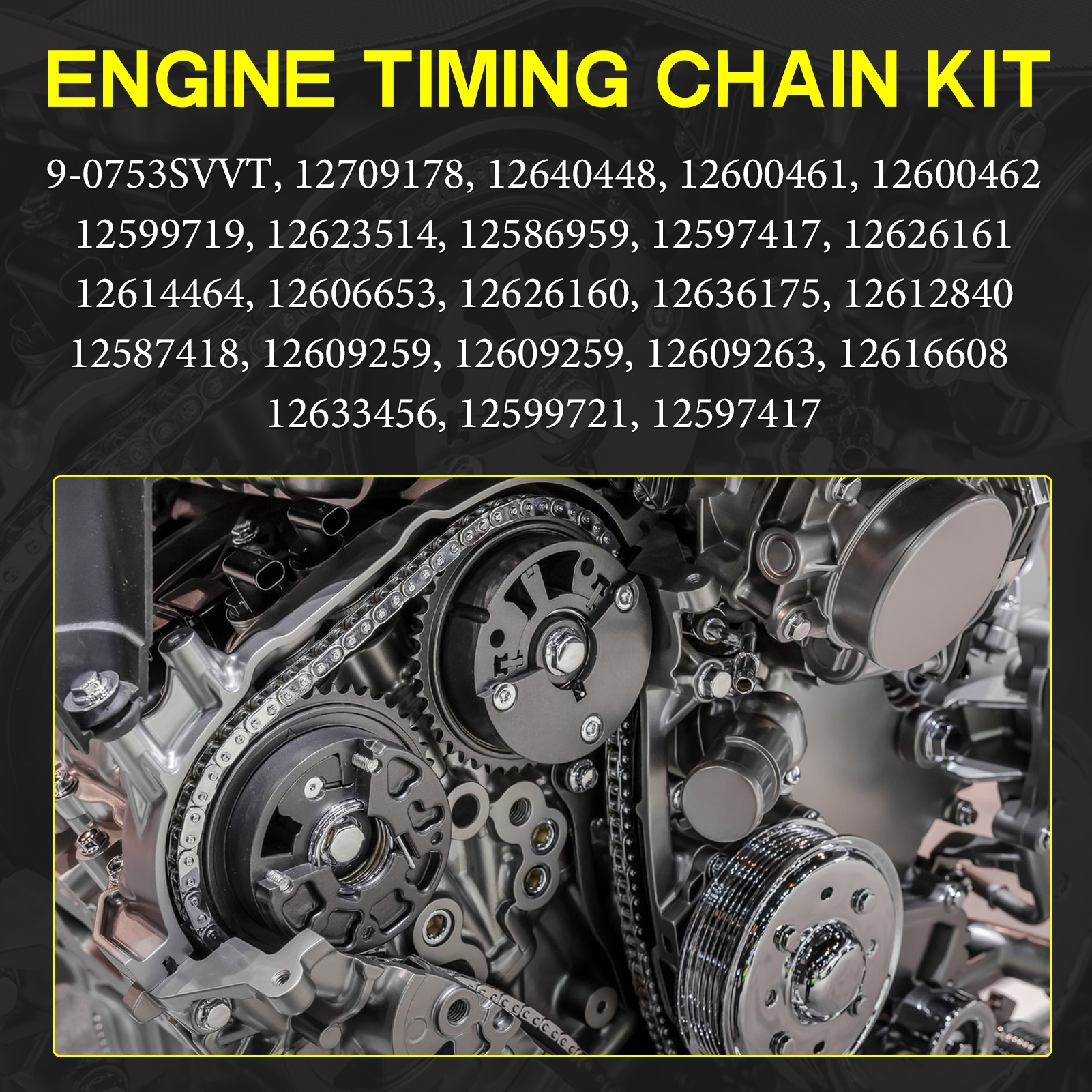 Engine Timing Chain Kit w/VVT Sprocket Water & Oil Pump for Chevy/Cadillac/GMC/Buick/Pontiac/Saturn 3.0L 3.6L V6
