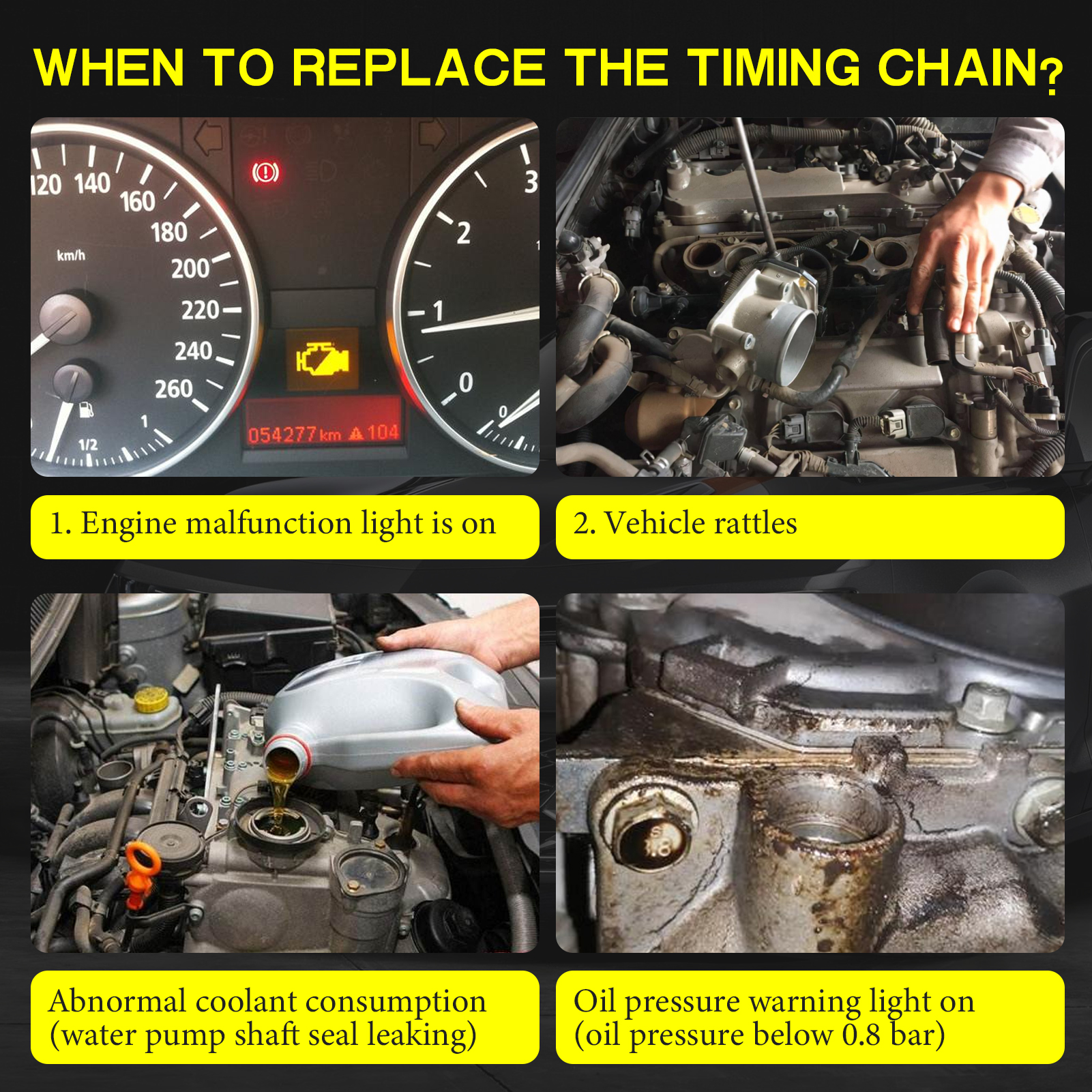 Engine Timing Chain Kit w/VVT Sprocket Water & Oil Pump for Chevy/Cadillac/GMC/Buick/Pontiac/Saturn 3.0L 3.6L V6