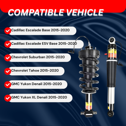 2015-2020 Yukon Denali Front Magnetic Struts and Rear Air Shocks 4pcs Kit Fit for Cadillac Escalade Chevrolet Suburban Tahoe GMC 84176631 84176675