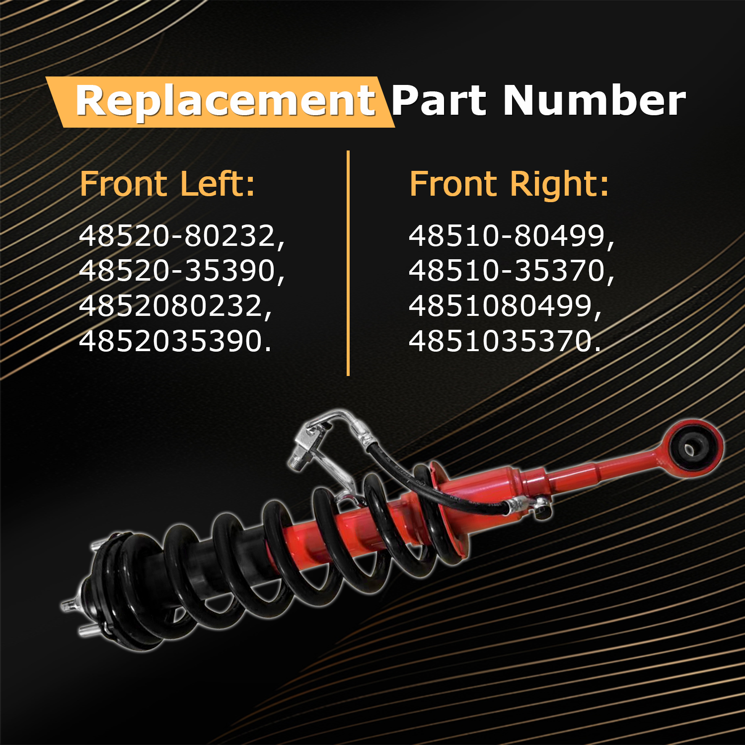 1Pair Toyota Front Shock Strtus Assy fit for 2010-2024 4Runner 4WD 4.0L V6