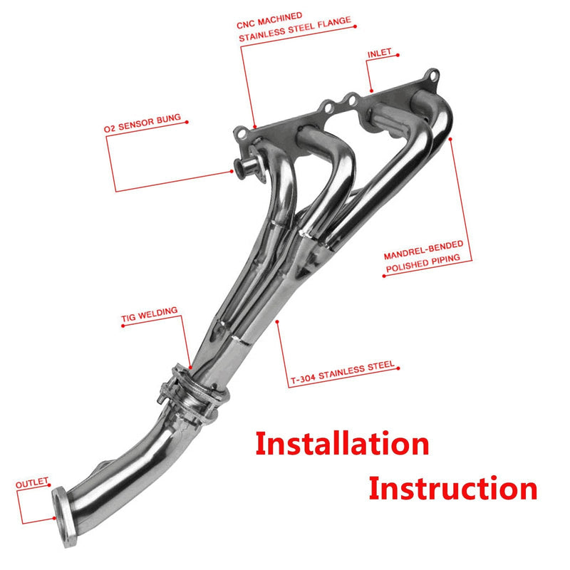 Exhaust Header Compatible with 1995-2001 Toyota Tacoma 2.4L 2.7L L4 
