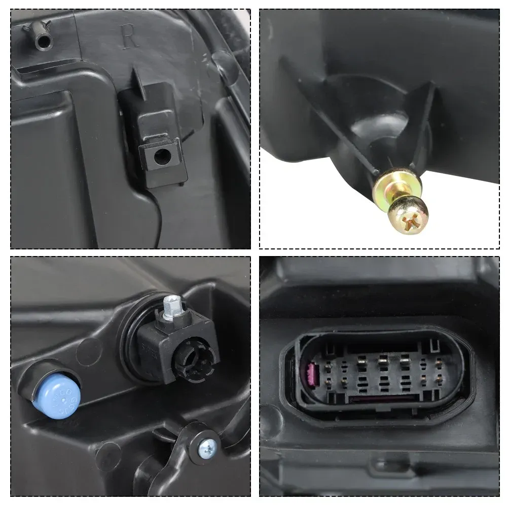 1Pair Headlight Assembly Fit for 2013-2018 Dodge Ram 1500 2500 3500 with LED DRL, Black Housing