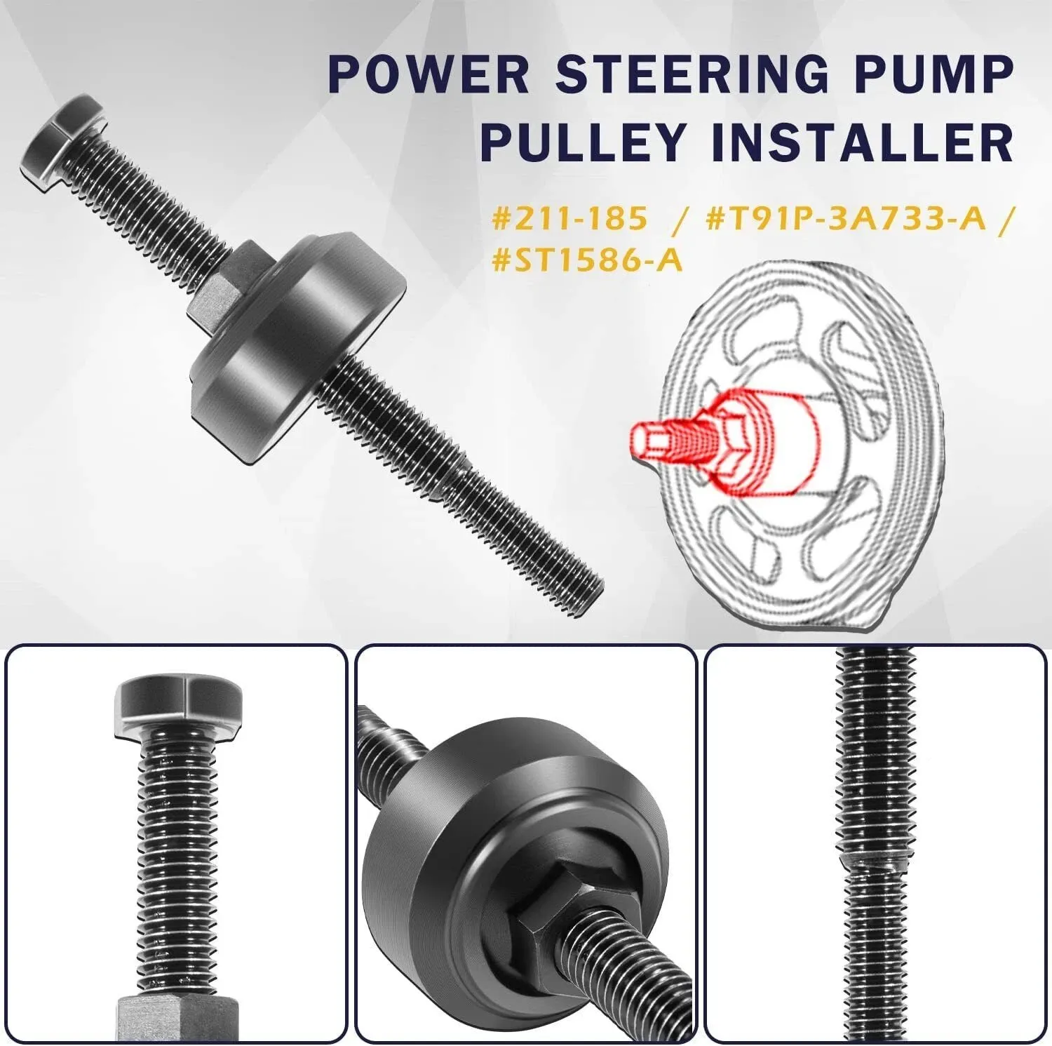 3.0L Water Pump Pulley Service Kit 303-S455 for 2001-2003 Ford Escape, Taurus 2001-2005