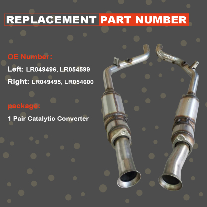 (2PCS) Range Rover 3.0L Base Sport 2014-2019 Front Catalytic Converter Exhaust Pipe LR054600 LR054599