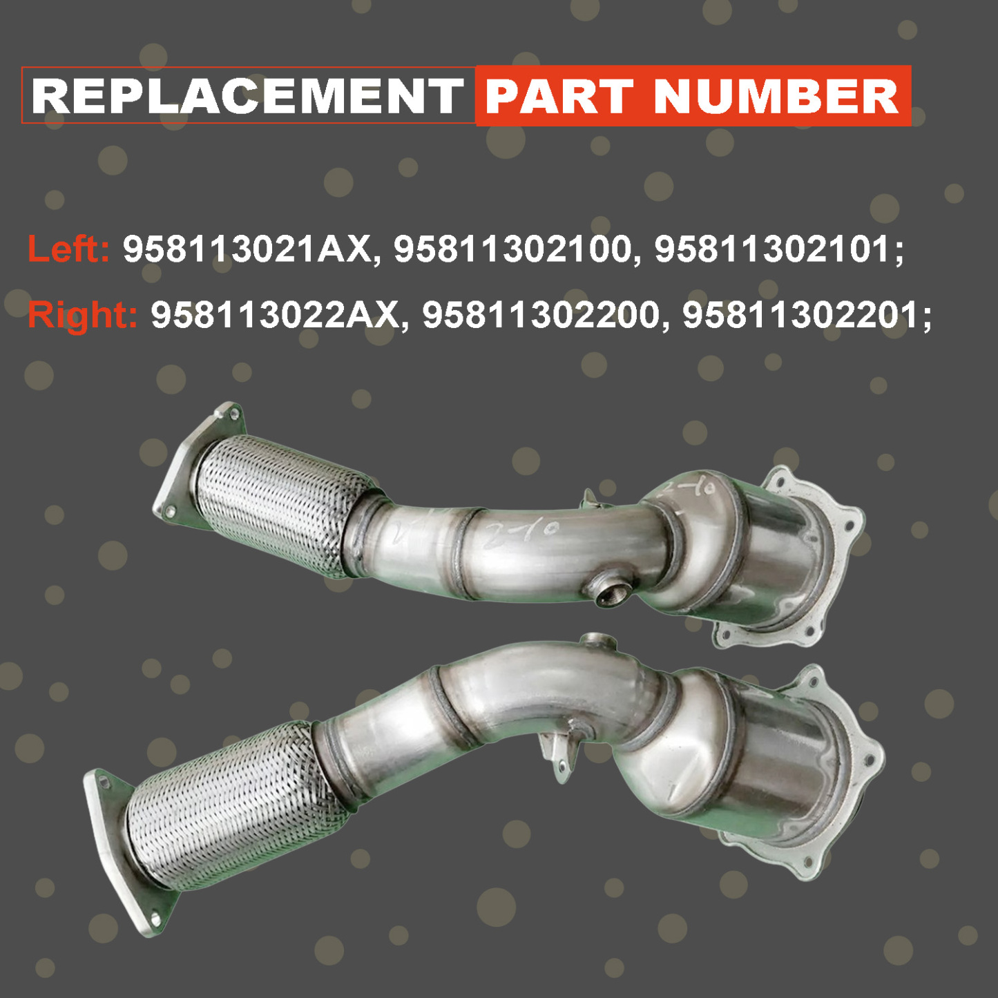 2010-2014 Porsche Cayenne 4.8L V8 Gas Front Catalytic Converter Exhaust Pipe Without Turbocharger