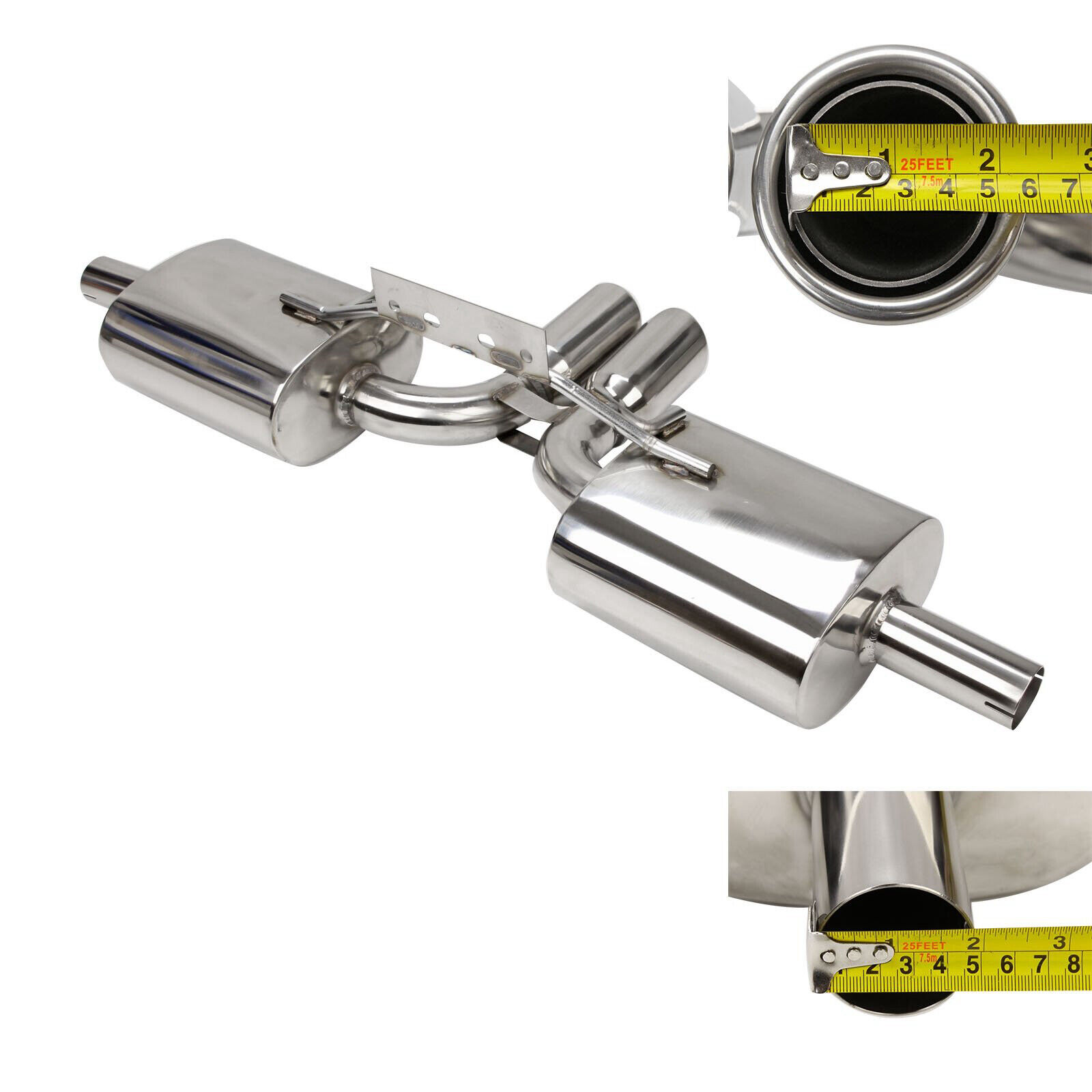 Stainless Catback Exhaust Header 3" Dual Exhaust Tip Muffler Fits 1996-2004 Porsche BOXSTER/S 986 M96