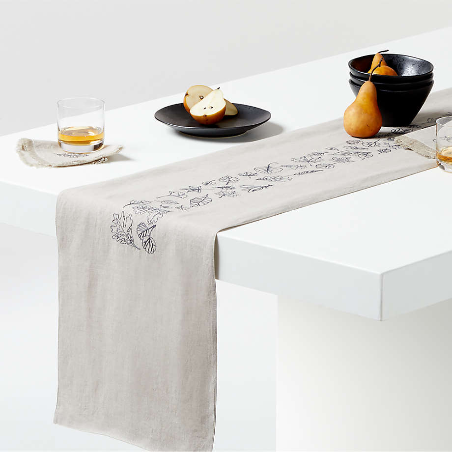 Fall Leaf Embroidered Table Runner 90"