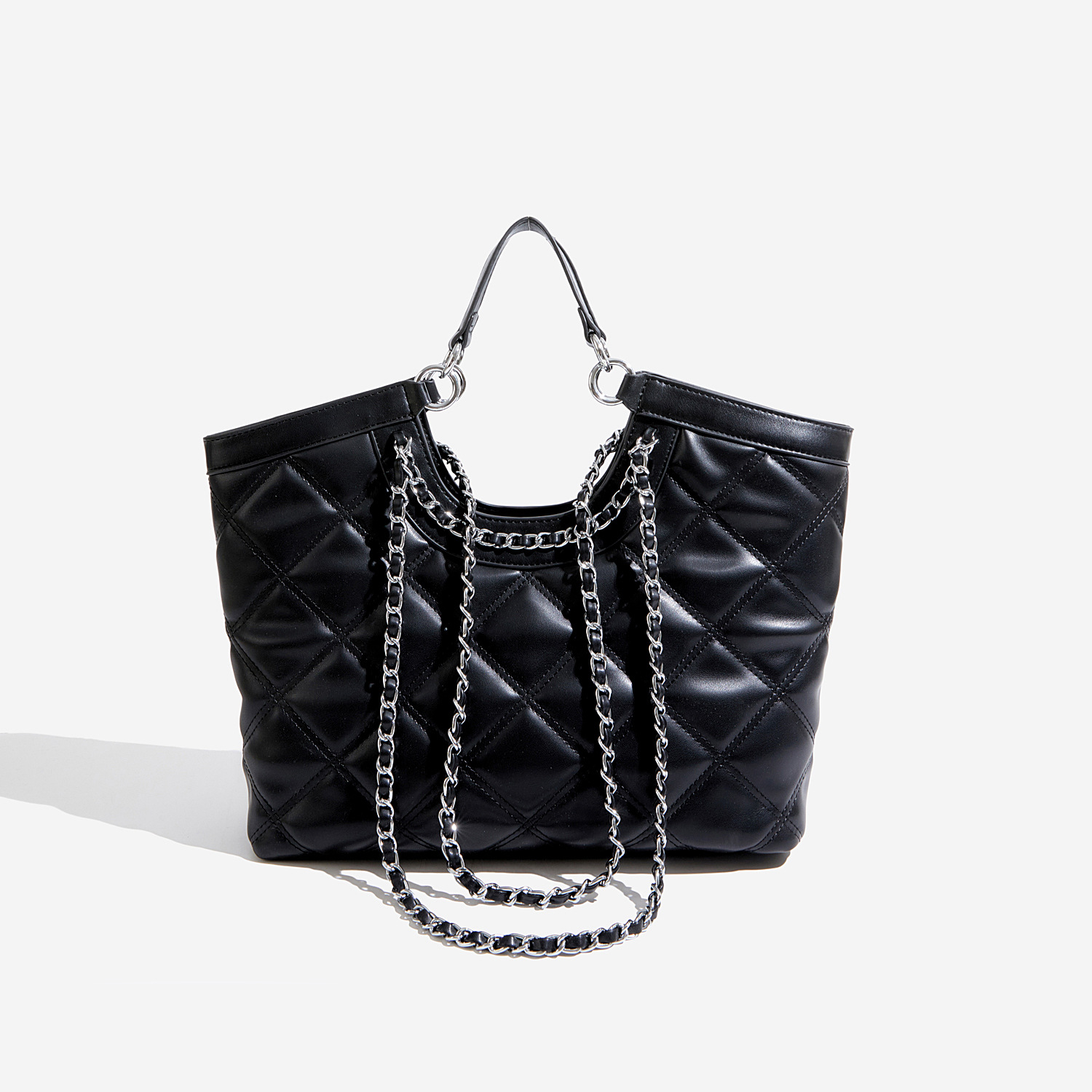 Torebka na łańcuszku w kształcie rombu, w nowym stylu, ze skóry bydlęcej o dużej pojemności