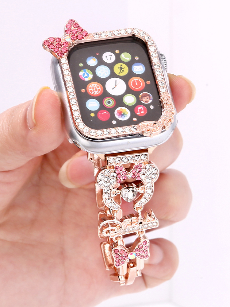 Diamond-encrusted Dream Minnie Stainless Steel Band