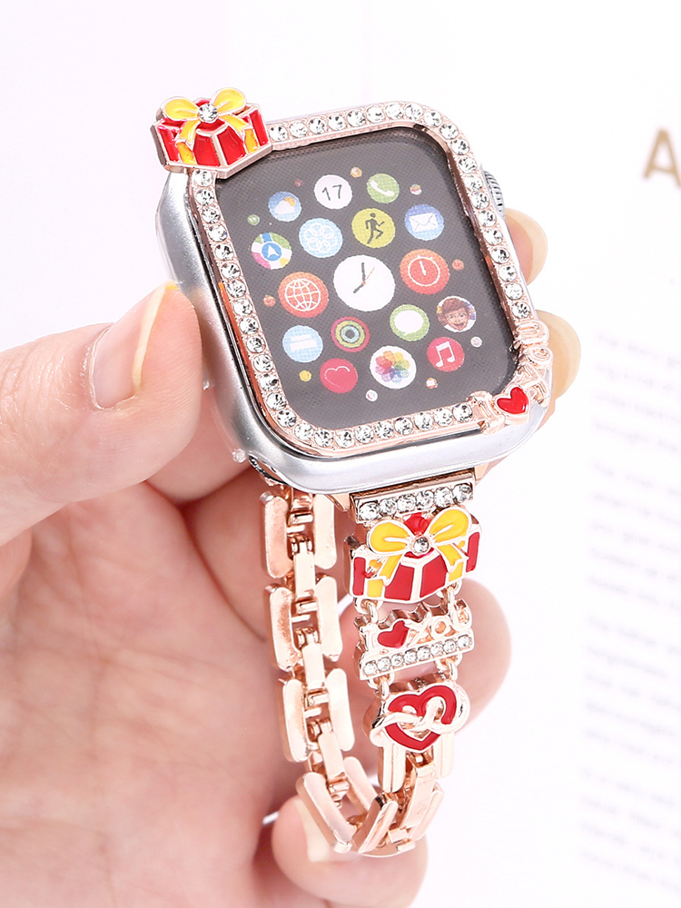 Diamond-encrusted Gift Box Stainless Steel Band