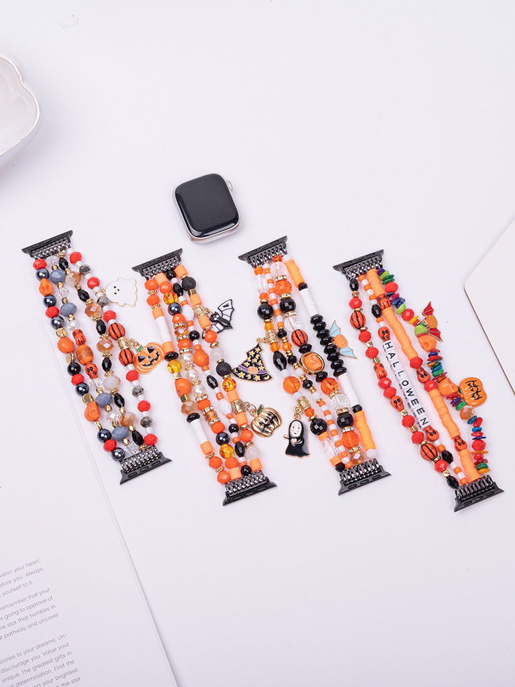 Halloween Four-Row Beaded Woven Band