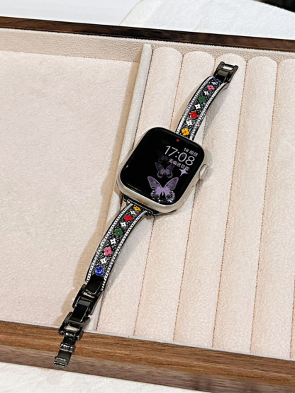 Colored Retro Pattern Bracelet Stainless Steel Band