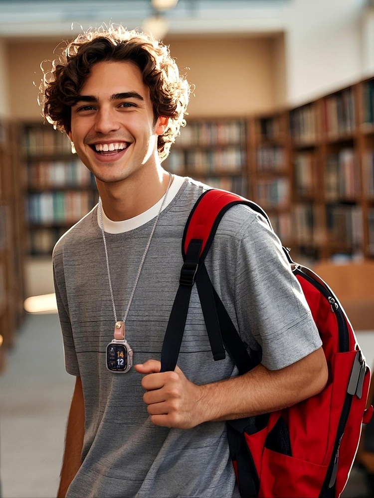 Apple Watch Leather Connector Titanium Steel Necklace