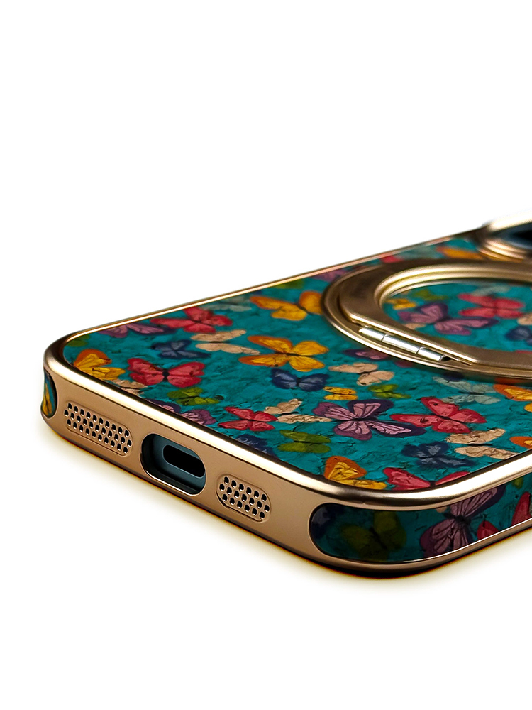 Floral Elements Ring Stand Case for iPhone