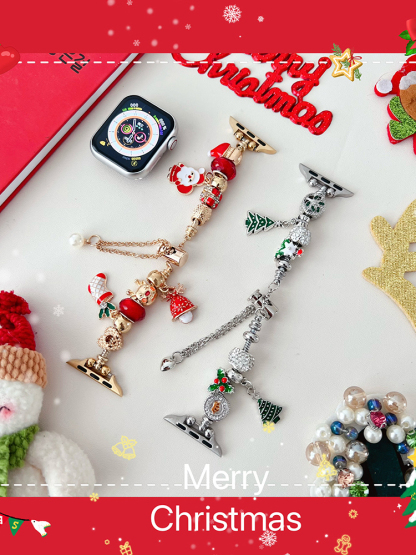 Christmas Ornament String Bracelet Stainless Steel Band