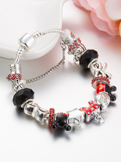 Mickey Beaded Bracelet Stainless Steel Band