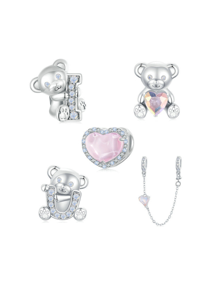 Confession Bear 925 Sterling Silver Beads