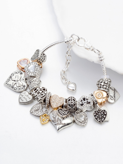 Love Pendant Crystal Beaded Band