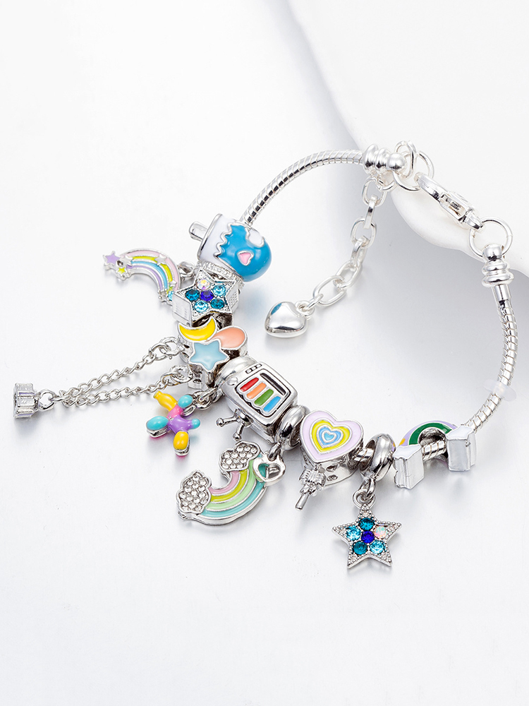 Rainbow Balloon Crystal Beaded Band