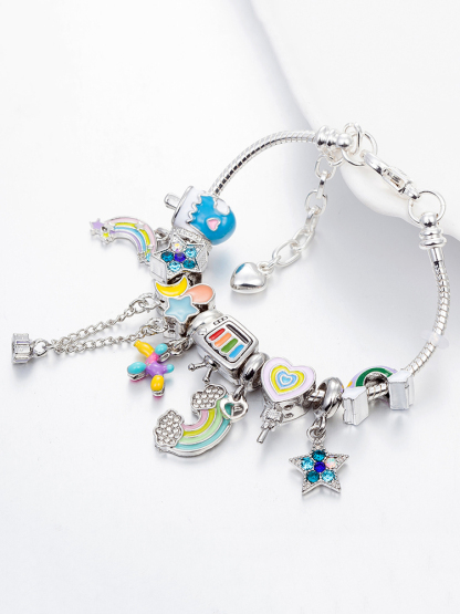 Rainbow Balloon Crystal Beaded Band