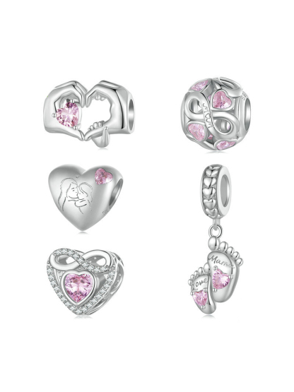 Pink MOM Series 925 Sterling Silver Beads
